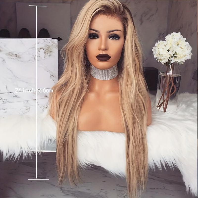 66 cm Long Straight Hair Wig for Women Synthetic Fiber Replacement Wigs