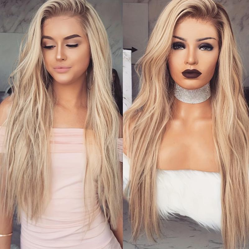 66 cm Long Straight Hair Wig for Women Synthetic Fiber Replacement Wigs