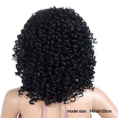 35 56 Cm Short Curly Fluffy Hair Wigs With Bangs For Women