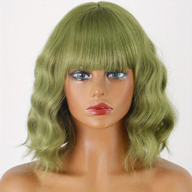 Short Curly Bob Wig for Women Synthetic Hair