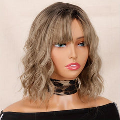 Short Curly Bob Wig for Women Synthetic Hair