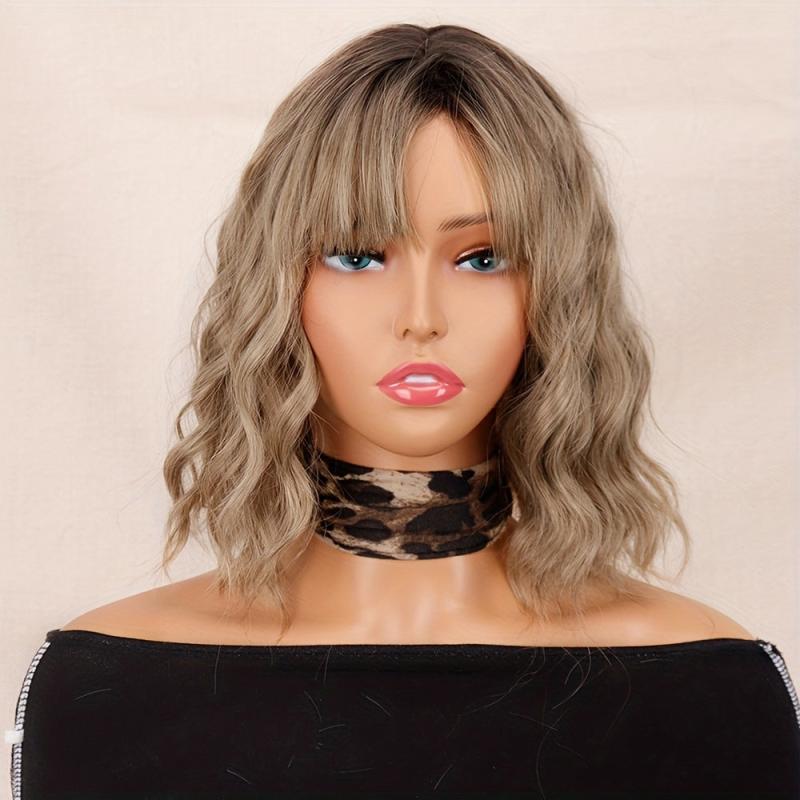 Short Curly Bob Wig for Women Synthetic Hair