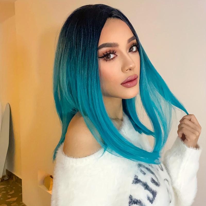 Ombre Wigs 35 56 Cm Long Roots Synthetic Wigs Women's Wigs WL1063