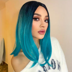 Ombre Wigs 35 56 Cm Long Roots Synthetic Wigs Women's Wigs WL1063