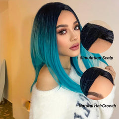 Ombre Wigs 35 56 Cm Long Roots Synthetic Wigs Women's Wigs WL1063
