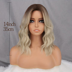 35 56 Cm Short Bob Wavy Curly Hair Wigs Synthetic Rose Net Hair Wigs