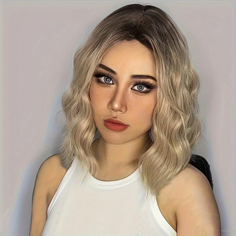 35 56 Cm Short Bob Wavy Curly Hair Wigs Synthetic Rose Net Hair Wigs