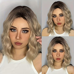 35 56 Cm Short Bob Wavy Curly Hair Wigs Synthetic Rose Net Hair Wigs