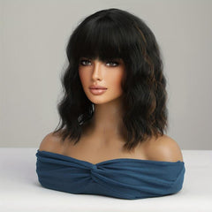Shoulder Length Loose Wavy Layered Synthetic Wig