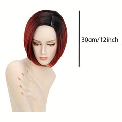 Short Bob Ombre Blonde Synthetic Wig Heat Resistant Fiber Pixie Cut Short Wig