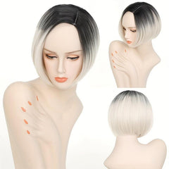Short Bob Ombre Blonde Synthetic Wig Heat Resistant Fiber Pixie Cut Short Wig