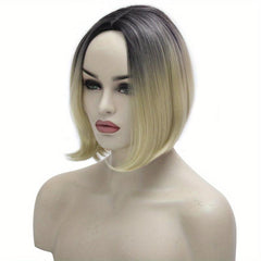 Short Bob Ombre Blonde Synthetic Wig Heat Resistant Fiber Pixie Cut Short Wig