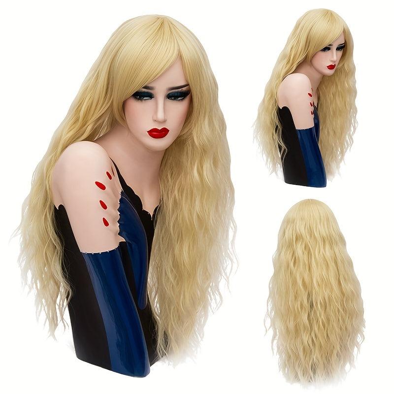 Purple Long Curly Hair Wigs Synthetic Heat Resistant Wigs For Women Girls