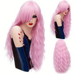 Purple Long Curly Hair Wigs Synthetic Heat Resistant Wigs For Women Girls