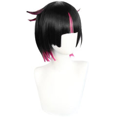 Pink Cosplay Wig + Wig Cap Short Hime Cut Bob Synthetic Wigs