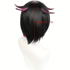 Pink Cosplay Wig + Wig Cap Short Hime Cut Bob Synthetic Wigs