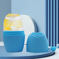 Ice Facial Roller with Gua Sha Massage and Silicone Ice Mold