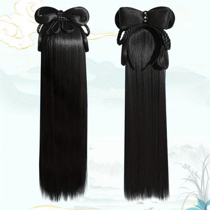 Chinese Style Headband Wig Synthetic Clip In Extensions