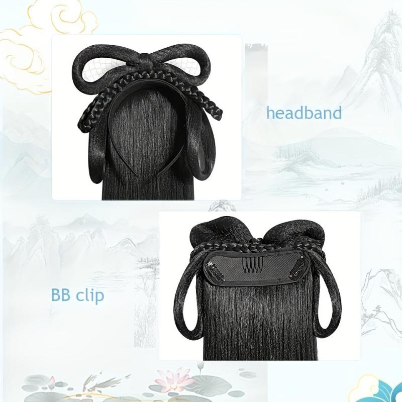 Chinese Style Headband Wig Synthetic Clip In Extensions