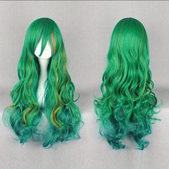 Colorful Wavy Curly Wig with Bangs for Cosplay Party