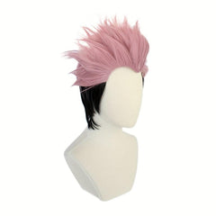 2 Tone Pink Cosplay Wigs Synthetic Hair Replacement + Wig Cap