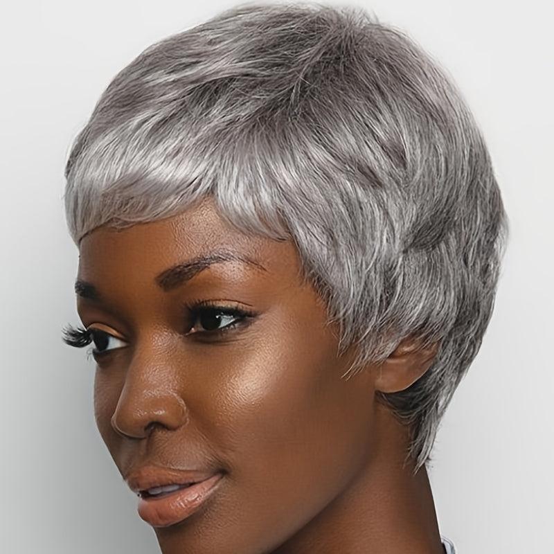 150 Density Curly Pixie Cut Wigs Synthetic Hair Replacement