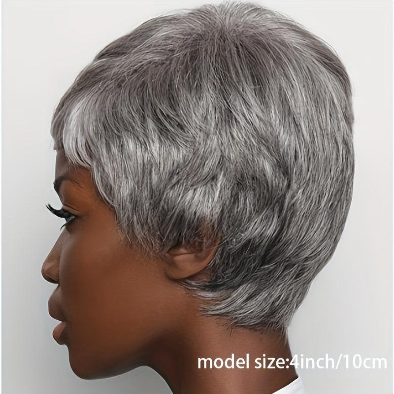 150 Density Curly Pixie Cut Wigs Synthetic Hair Replacement