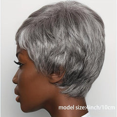150 Density Curly Pixie Cut Wigs Synthetic Hair Replacement