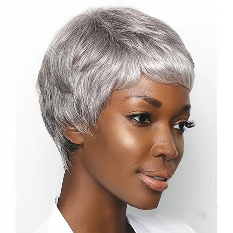 150 Density Curly Pixie Cut Wigs Synthetic Hair Replacement