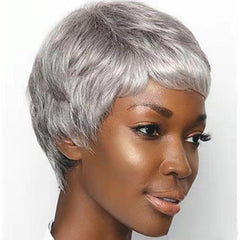 150 Density Curly Pixie Cut Wigs Synthetic Hair Replacement