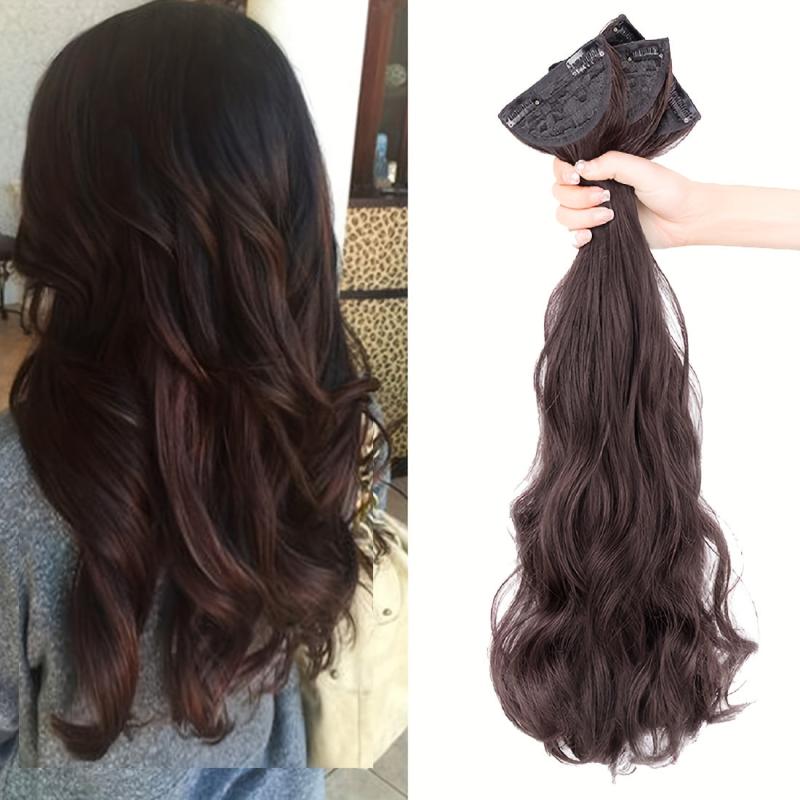 3pcs Wavy Hair Extensions 50 Long Curly Synthetic Hair Pieces For Women Girls