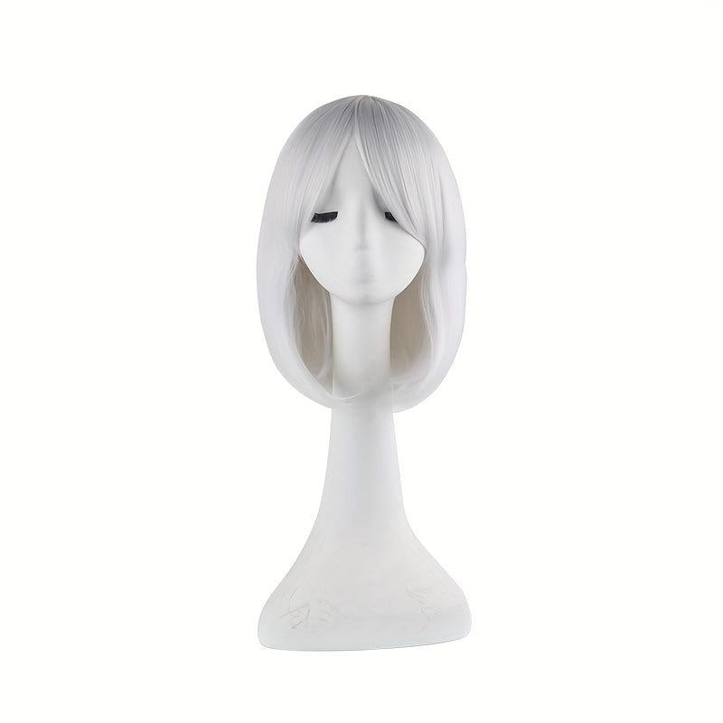 40-64 cm Silver Short Bob Wig for Cosplay Costume