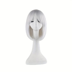 40-64 cm Silver Short Bob Wig for Cosplay Costume