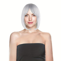 40-64 cm Silver Short Bob Wig for Cosplay Costume