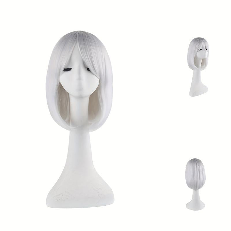 40-64 cm Silver Short Bob Wig for Cosplay Costume
