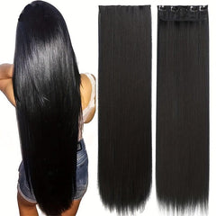 6 Cm Long Straight Hair Extensions for Women