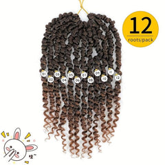 8 Pack Pre-Twisted Short Passion Twist Hair Extensions, 25cm