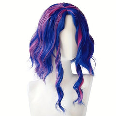 Curly Wavy Halloween Wig Highlight Synthetic Hair for Cosplay Anime Costume