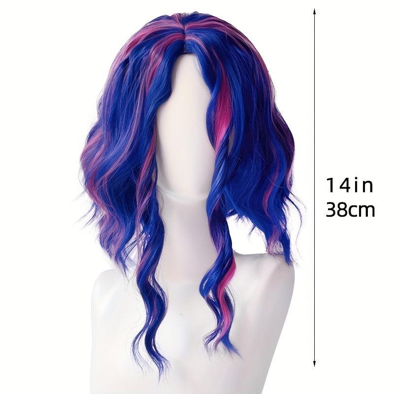 Curly Wavy Halloween Wig Highlight Synthetic Hair for Cosplay Anime Costume