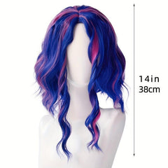 Curly Wavy Halloween Wig Highlight Synthetic Hair for Cosplay Anime Costume