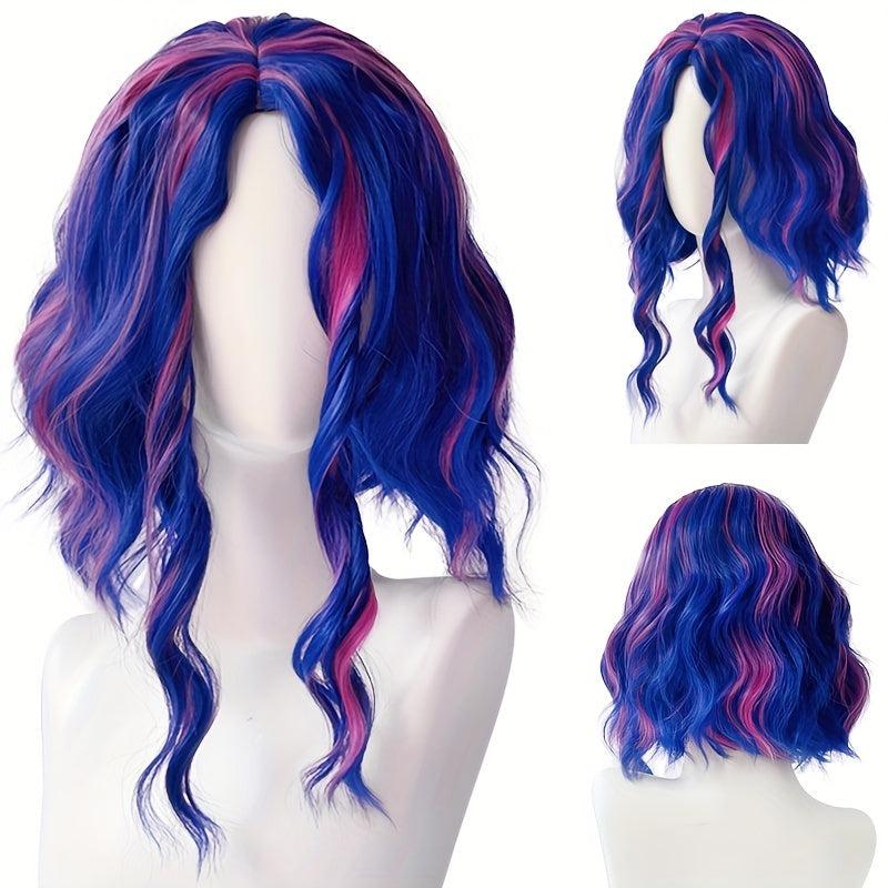 Curly Wavy Halloween Wig Highlight Synthetic Hair for Cosplay Anime Costume