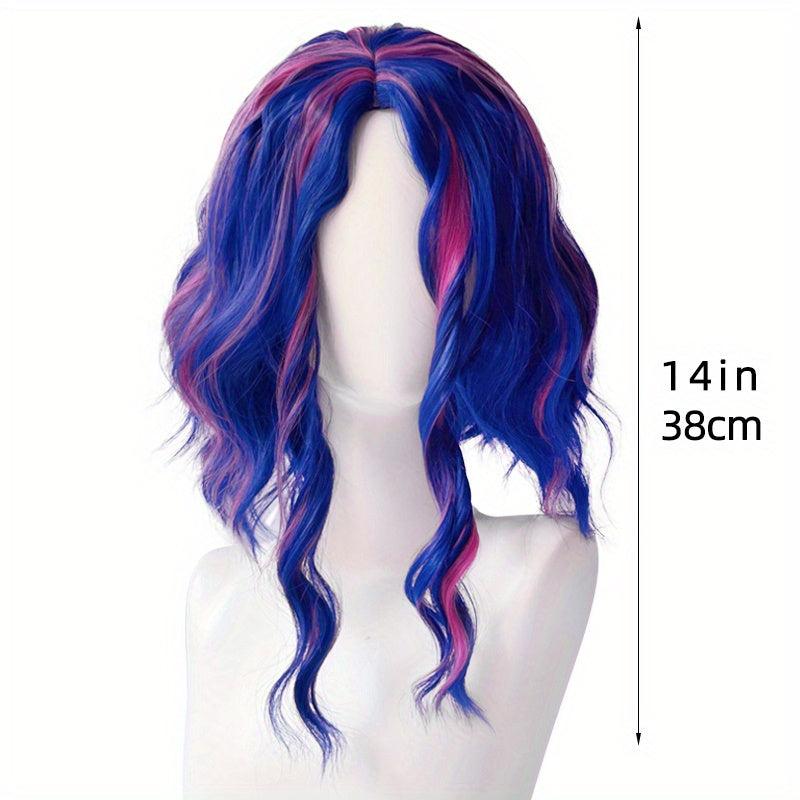 Curly Wavy Halloween Wig Highlight Synthetic Hair for Cosplay Anime Costume