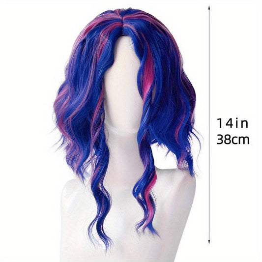 Curly Wavy Halloween Wig Highlight Synthetic Hair for Cosplay Anime Costume
