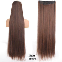 Long Straight Synthetic Hair Extension Clip In Hair Pieces