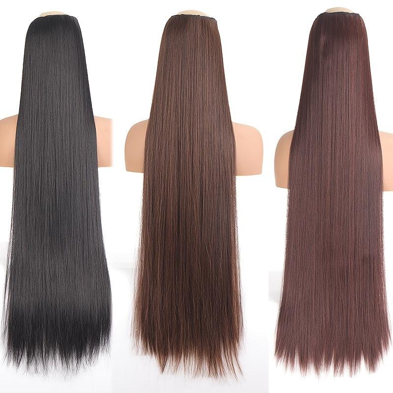 Long Straight Synthetic Hair Extension Clip In Hair Pieces