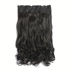 3pcs Set Clip In Curly Wavy Hair Extensions 55 88 Cm Long Brown