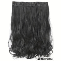 3pcs Set Clip In Curly Wavy Hair Extensions 55 88 Cm Long Brown