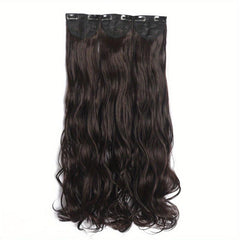 3pcs Set Clip In Curly Wavy Hair Extensions 55 88 Cm Long Brown