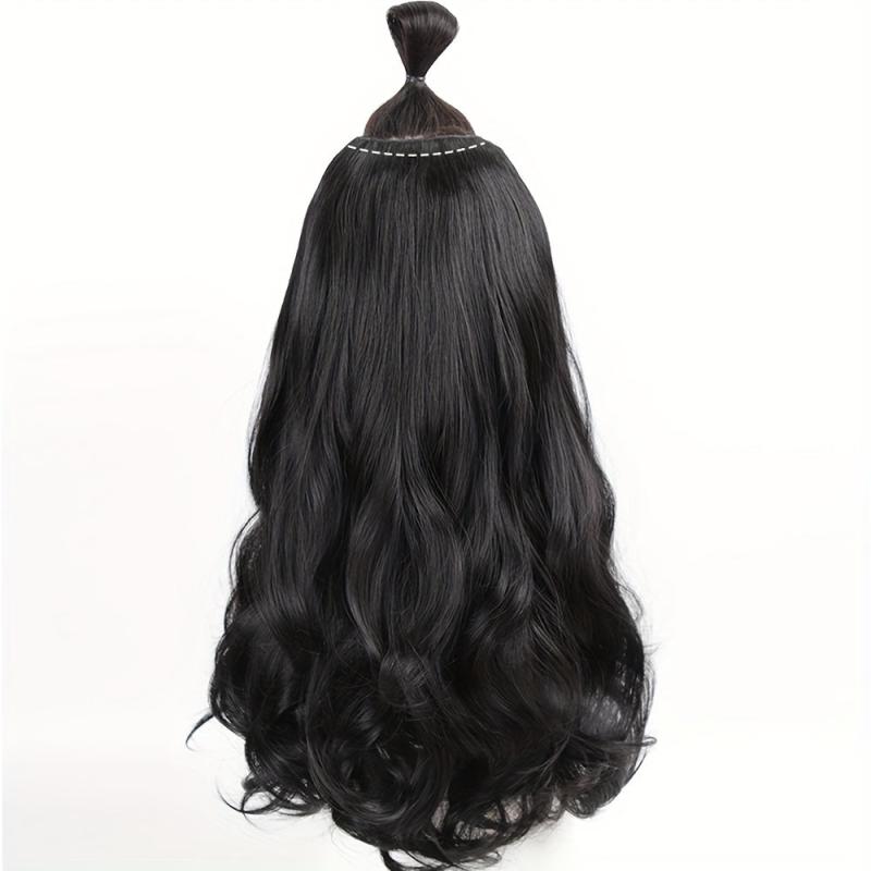 3pcs Set Clip In Curly Wavy Hair Extensions 55 88 Cm Long Brown