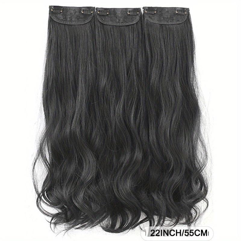 3pcs Set Clip In Curly Wavy Hair Extensions 55 88 Cm Long Brown